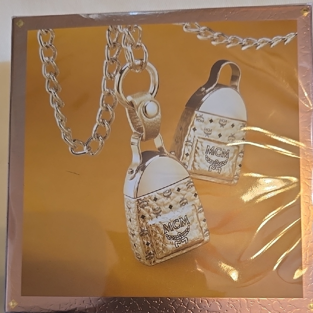 Mcm Gold Pendant Necklace With Fragrance
